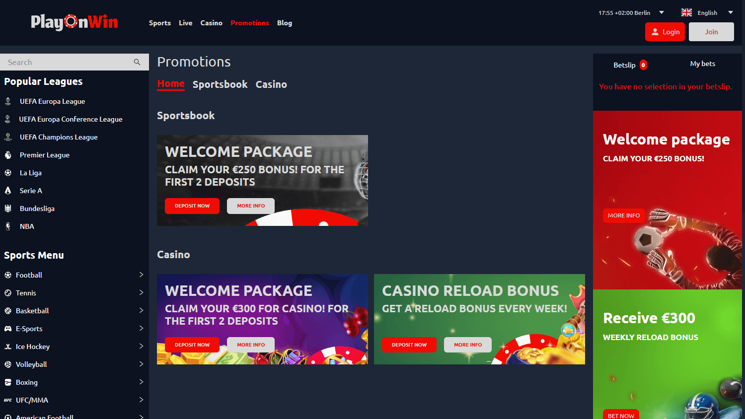 PlayOnWin_Casino_promotions_desktop