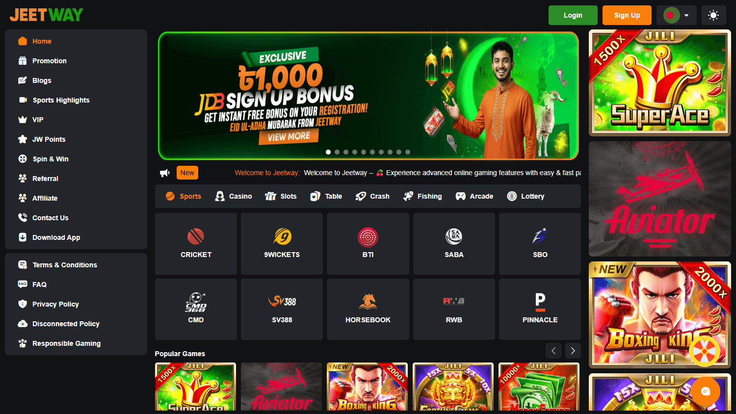 Jeetway_Casino_homepage_desktop