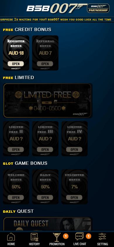 Bsb007 Casino mobile interface showcasing login portal and promotions