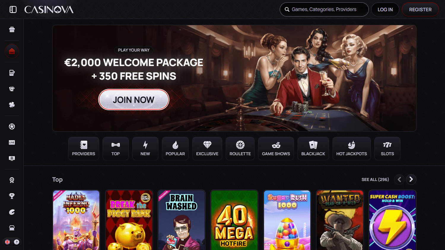 Casinova_Online_Casino_homepage_desktop
