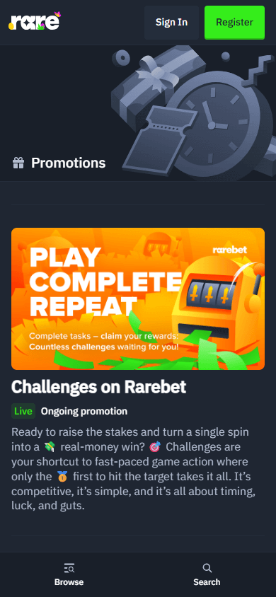 Rarebet_Casino_promotions_mobile