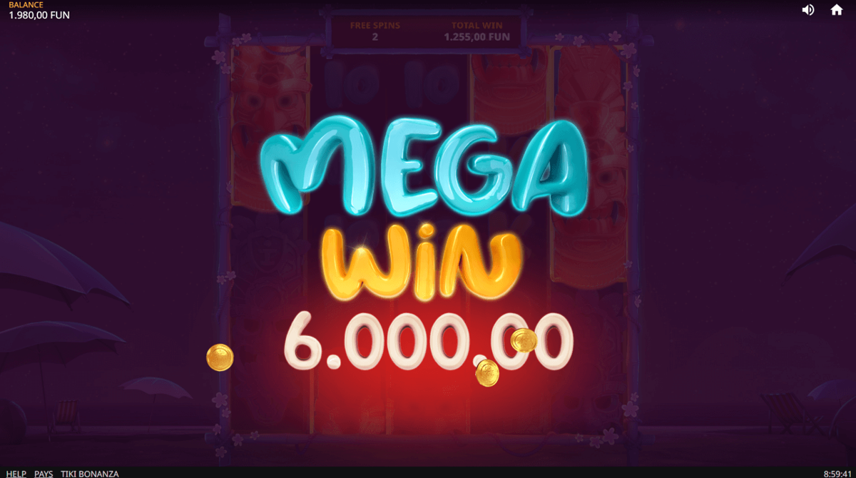 Tiki Bonanza mega win