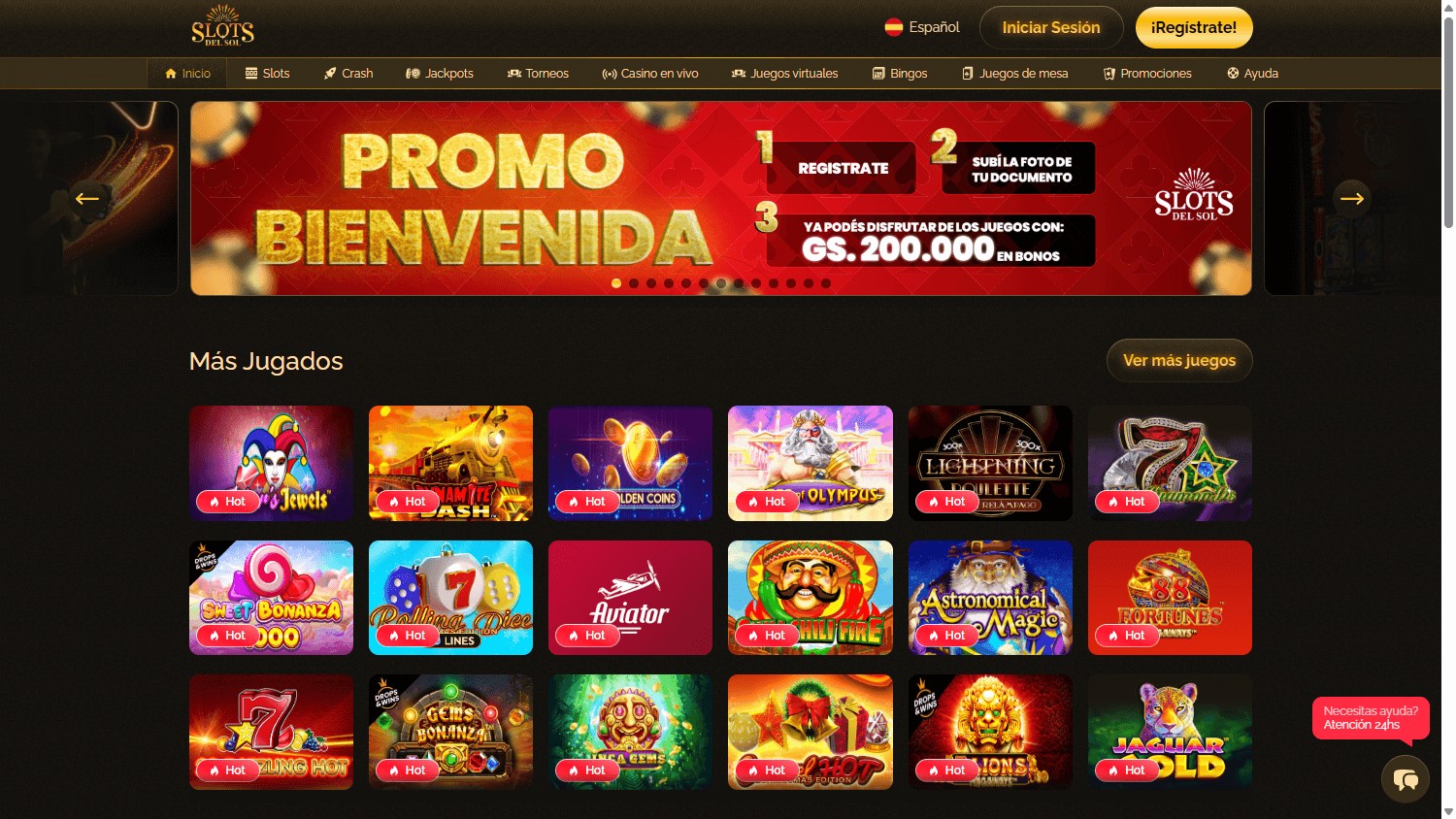 Slots_del_Sol_Casino_homepage_desktop