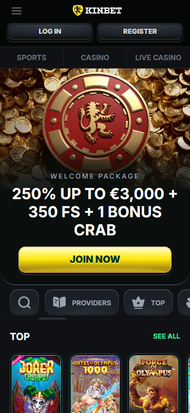 KinBet_Casino_homepage_mobile