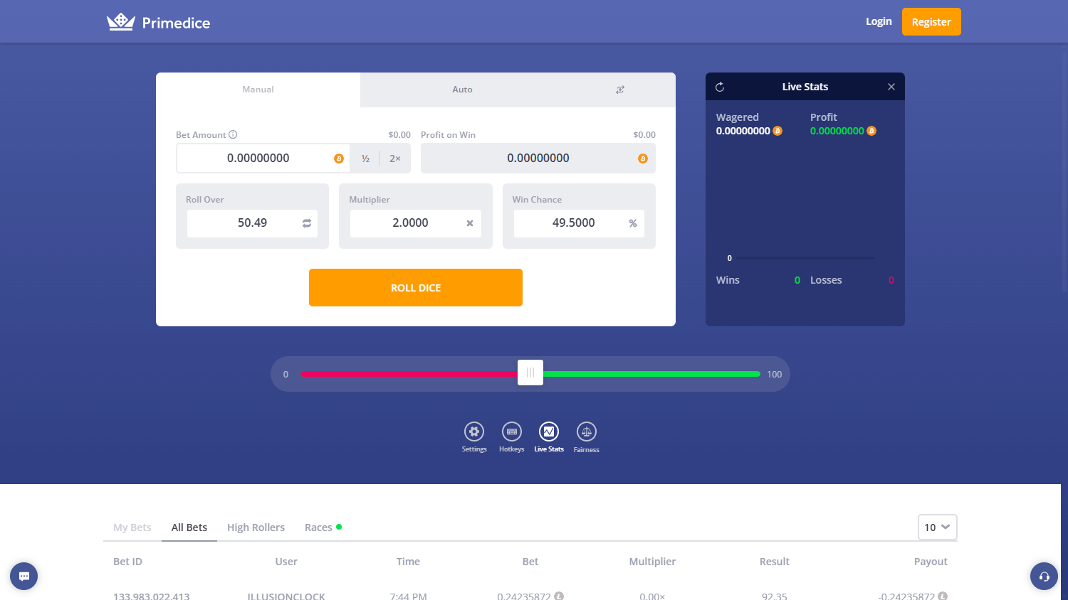 Primedice_Casino_homepage_desktop