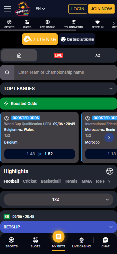 Sokabet_Casino_homepage_mobile