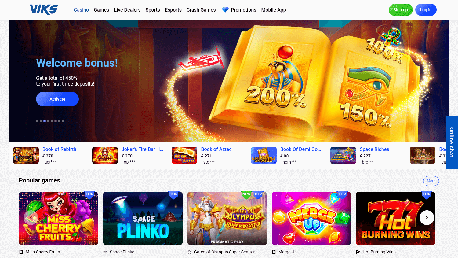 viks_casino_homepage_desktop