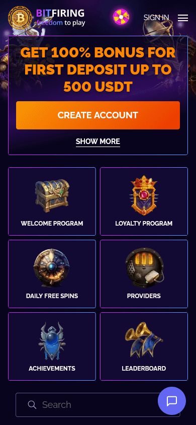 bitfiring_casino_homepage_mobile