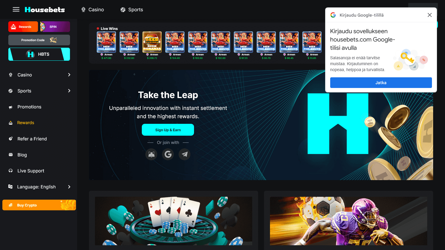 housebets_casino_homepage_desktop