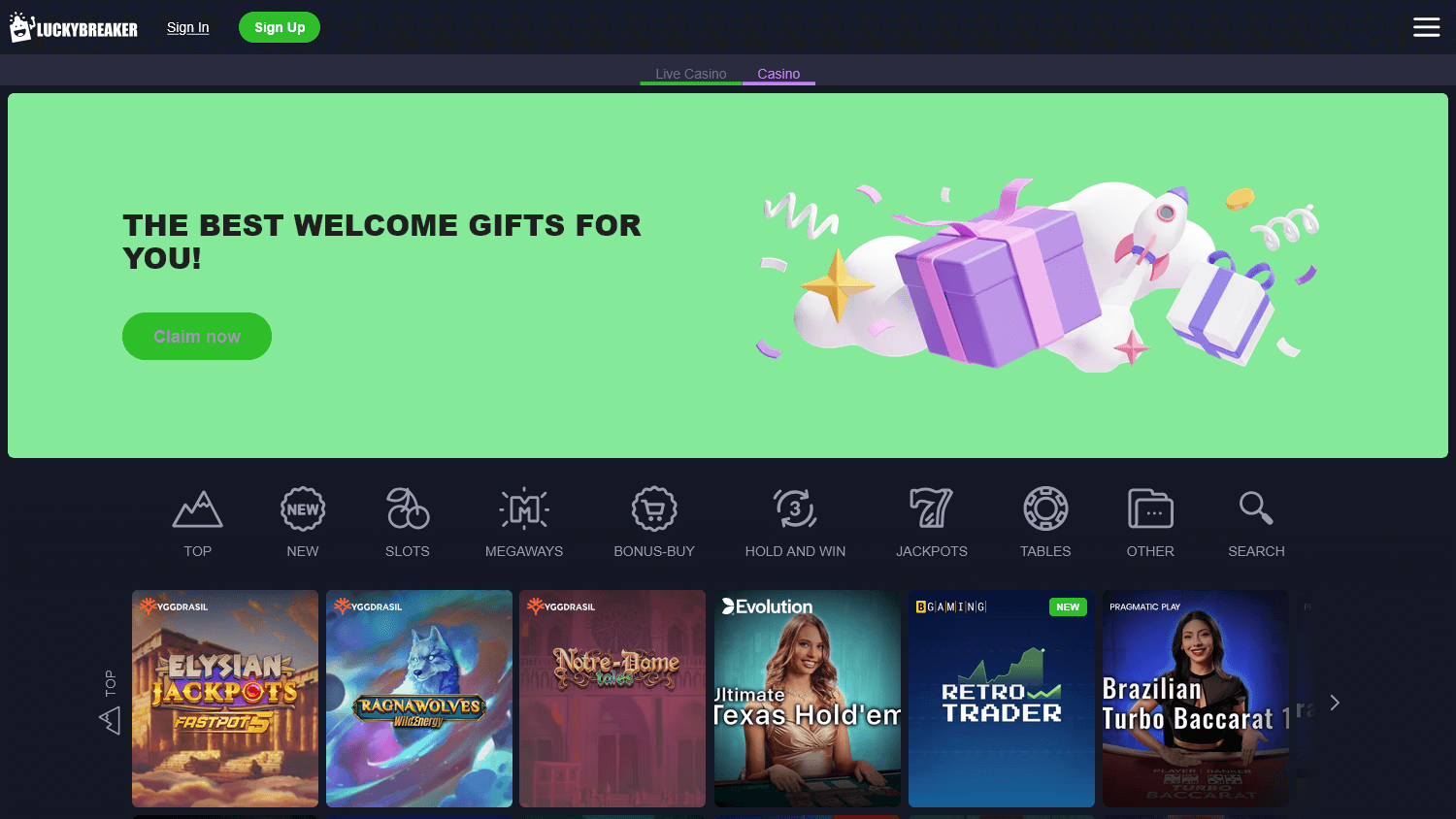 luckybreaker_casino_homepage_desktop