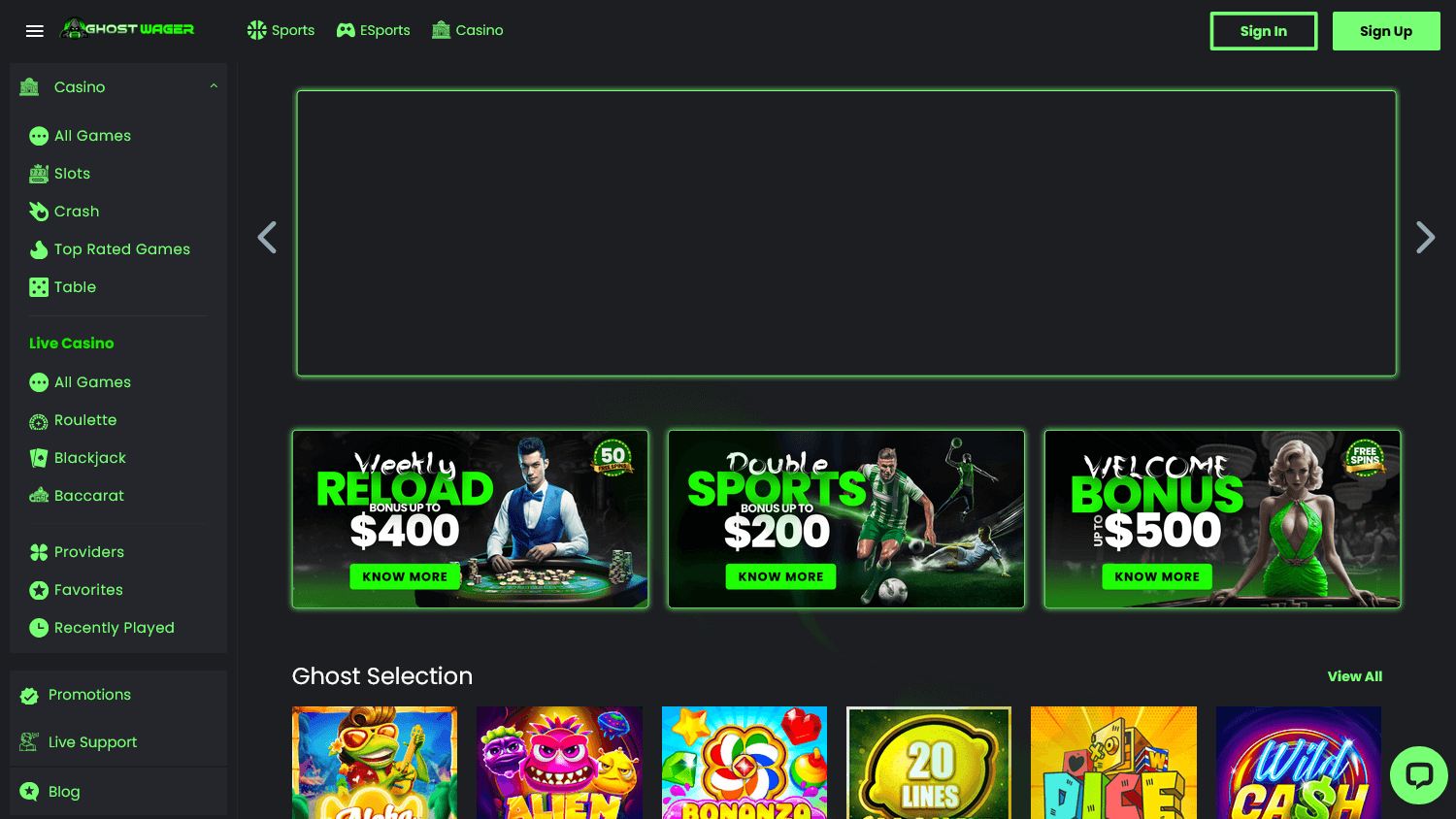 ghost_wager_casino_homepage_desktop