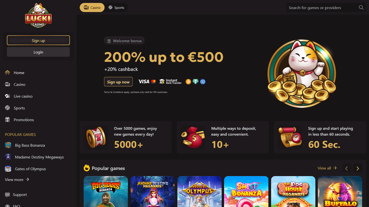 lucki_casino_homepage_desktop