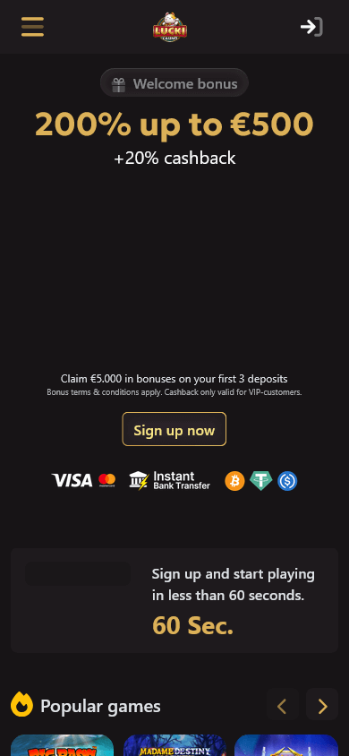 lucki_casino_homepage_mobile