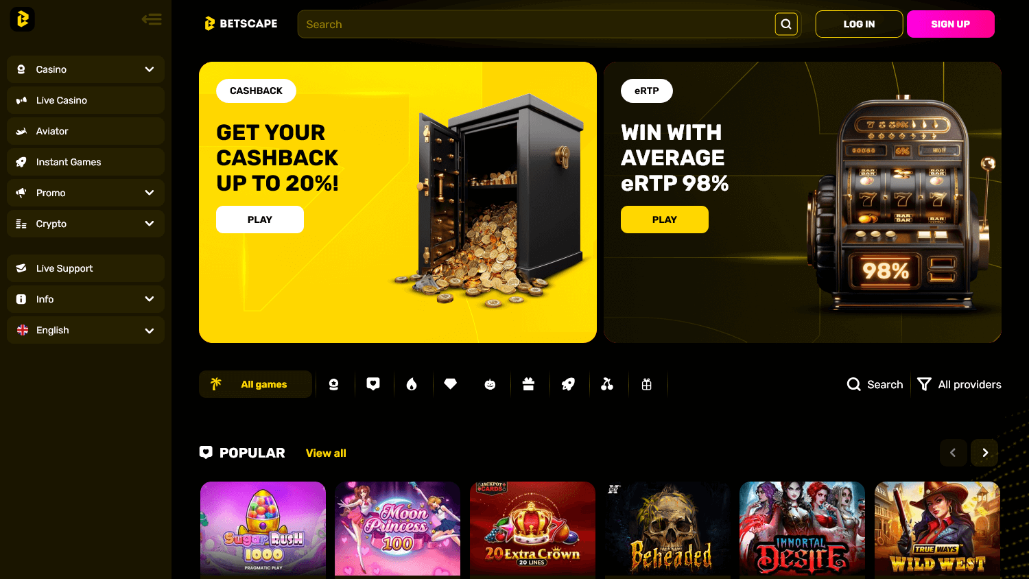 betscape_casino_homepage_desktop