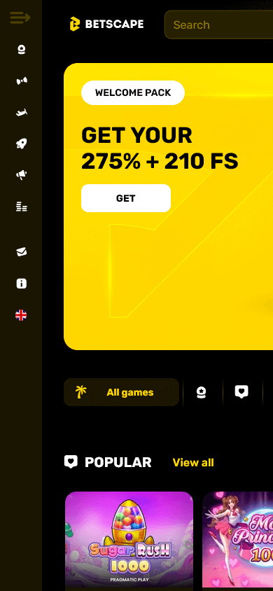betscape_casino_homepage_mobile