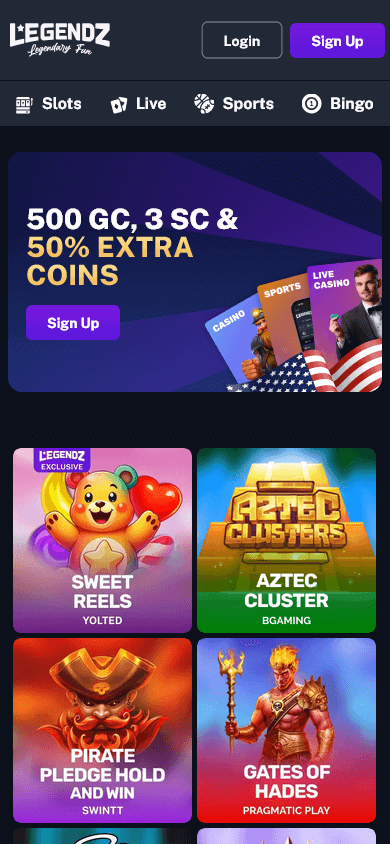 legendz_casino_homepage_mobile