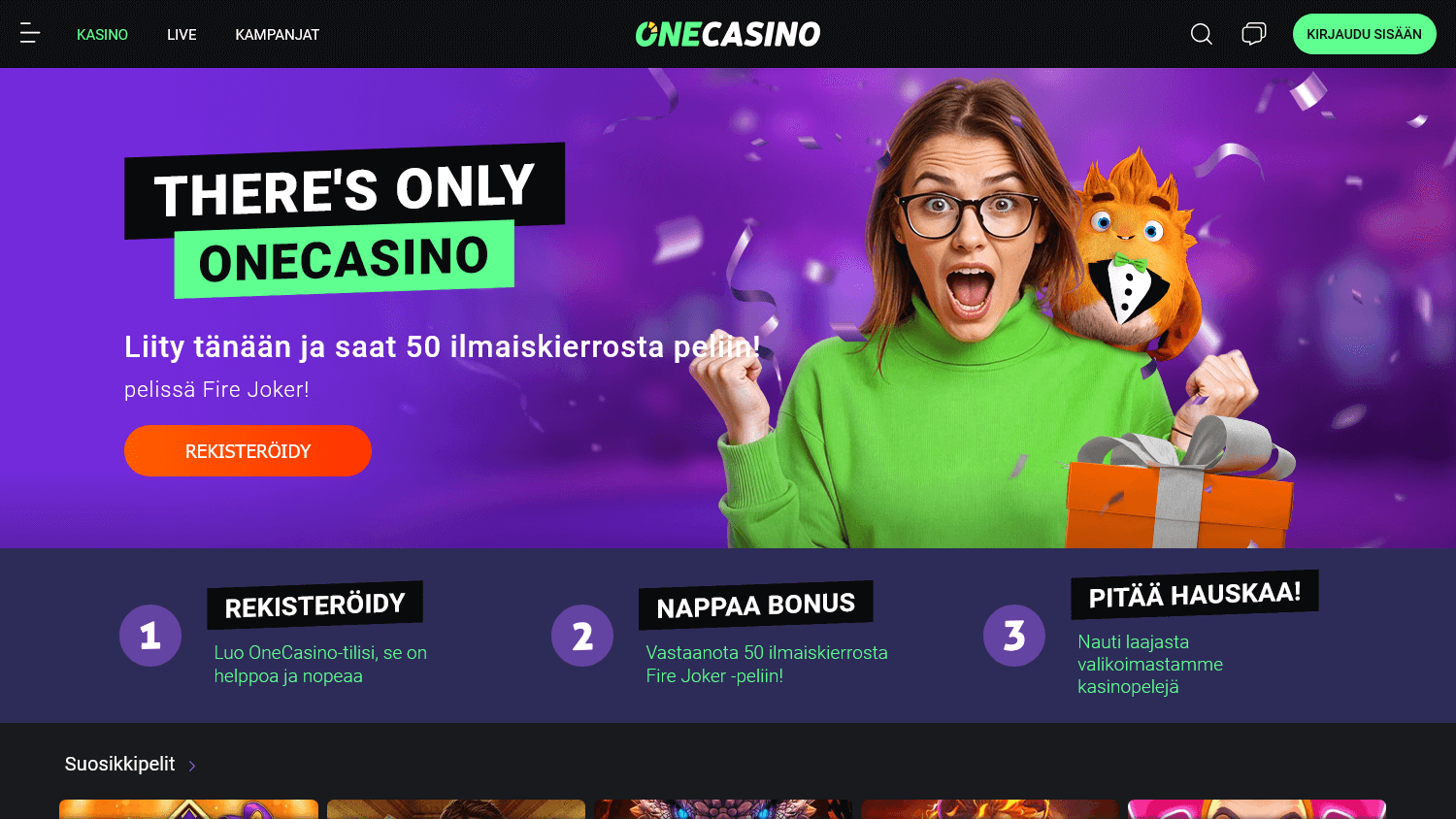 One Casino Homepage