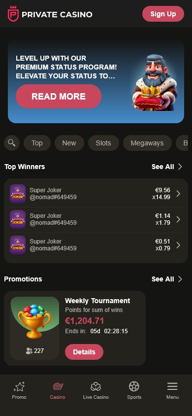 private_casino_homepage_mobile