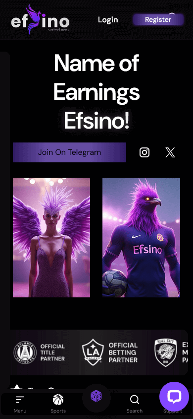 efsino_casino_homepage_mobile
