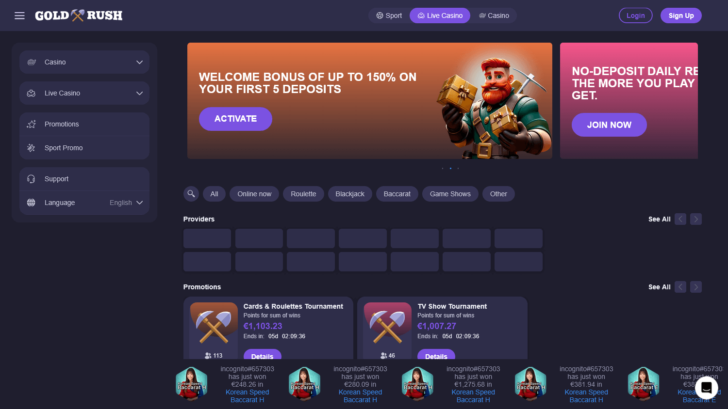 goldrush.io_casino_homepage_desktop