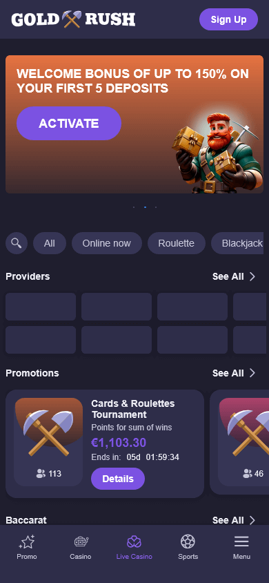 goldrush.io_casino_homepage_mobile