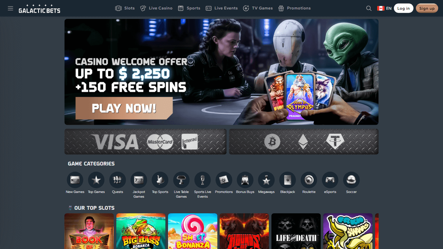 galactic_bets_casino_homepage_desktop