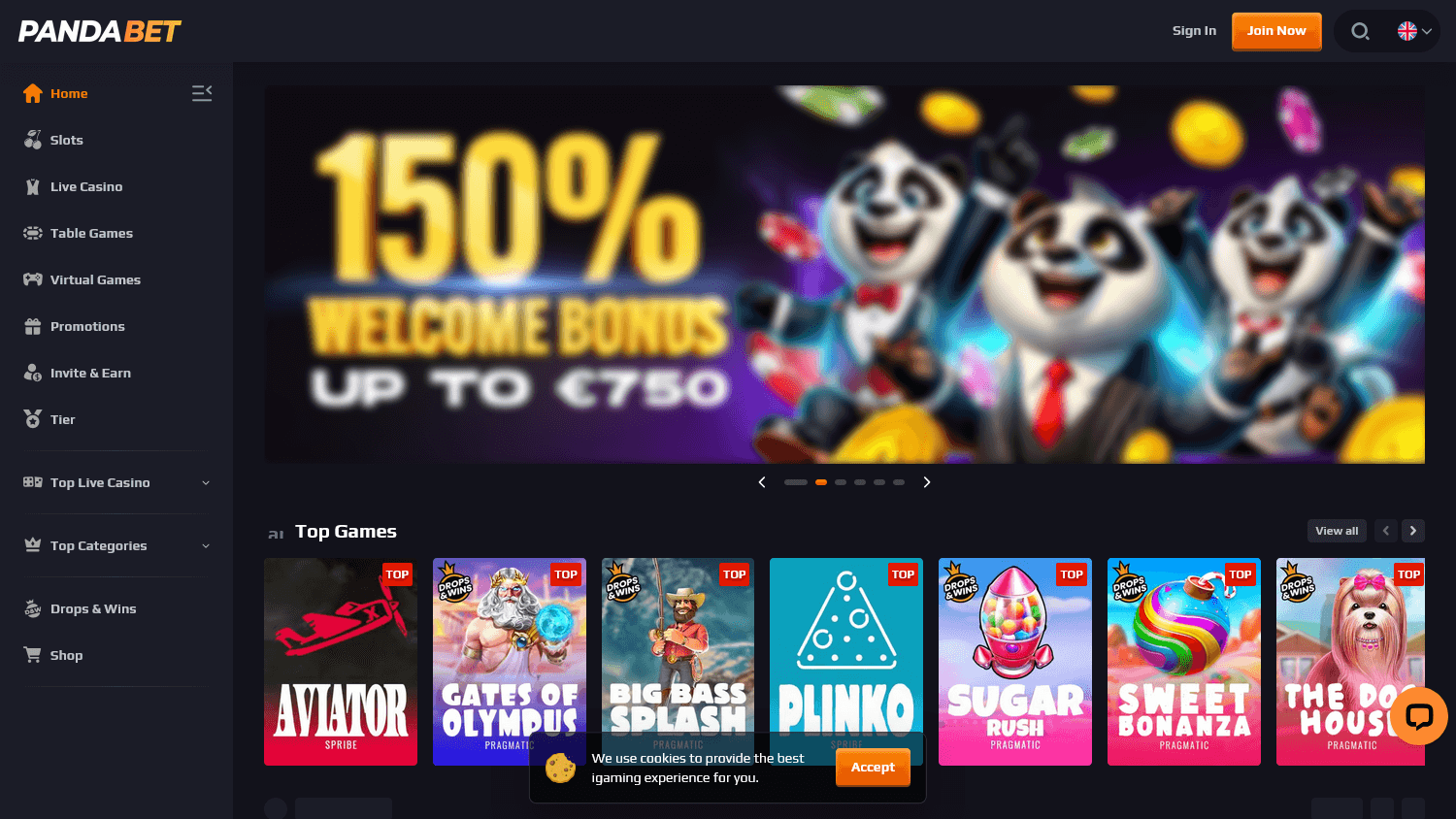 panda.bet_casino_homepage_desktop