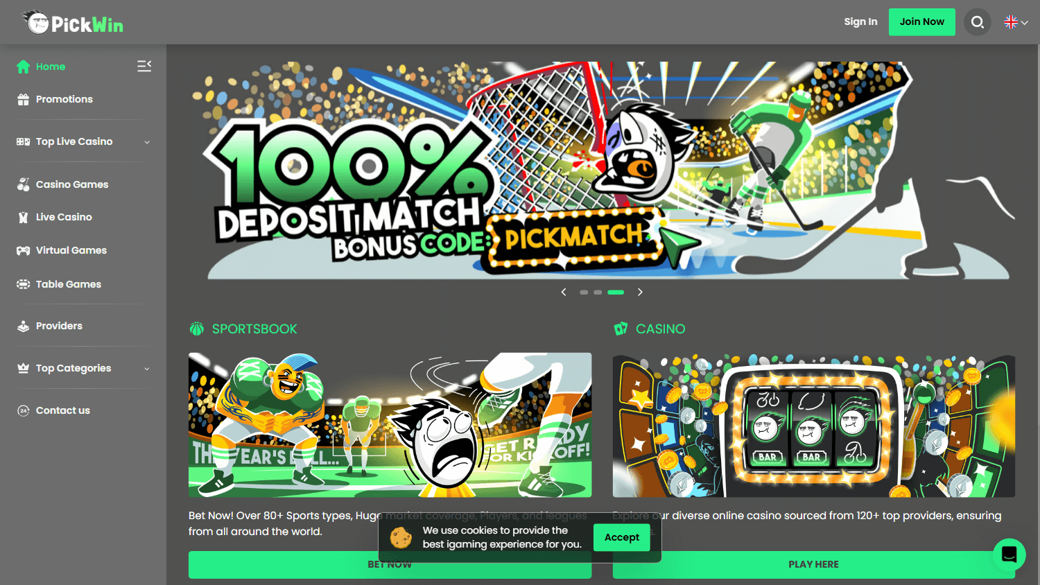 pickwin_casino_homepage_desktop