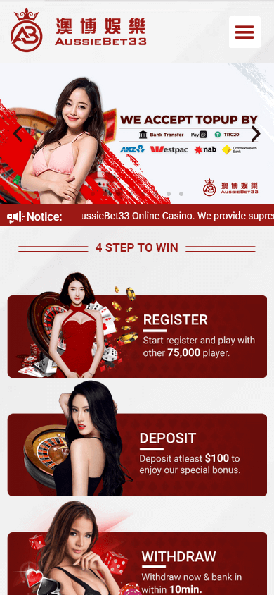 aussiebet33_casino_homepage_mobile