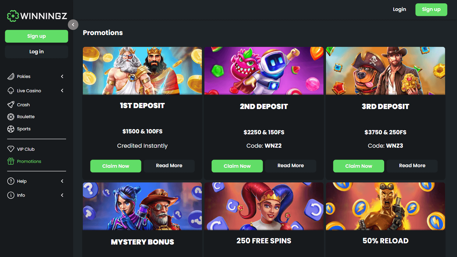 Winningz Casino kampanjer