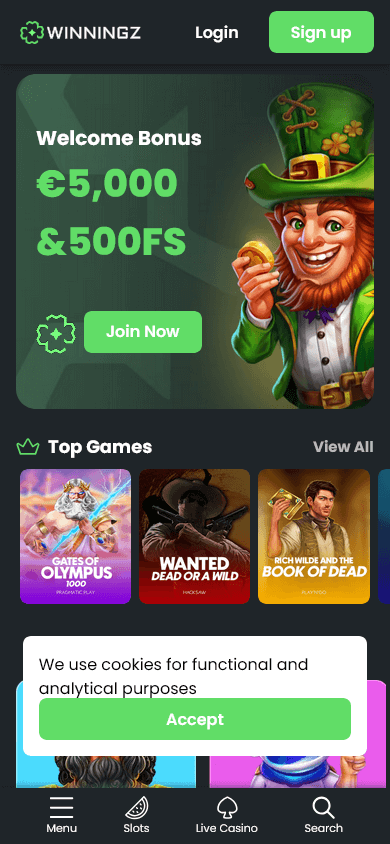 Winningz Casino mobil hjemmeside