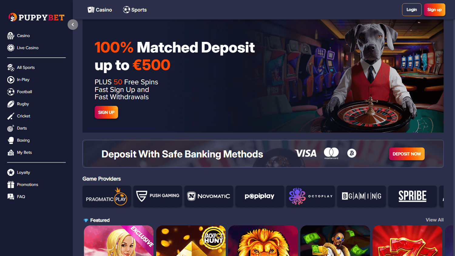 puppybet_casino_homepage_desktop