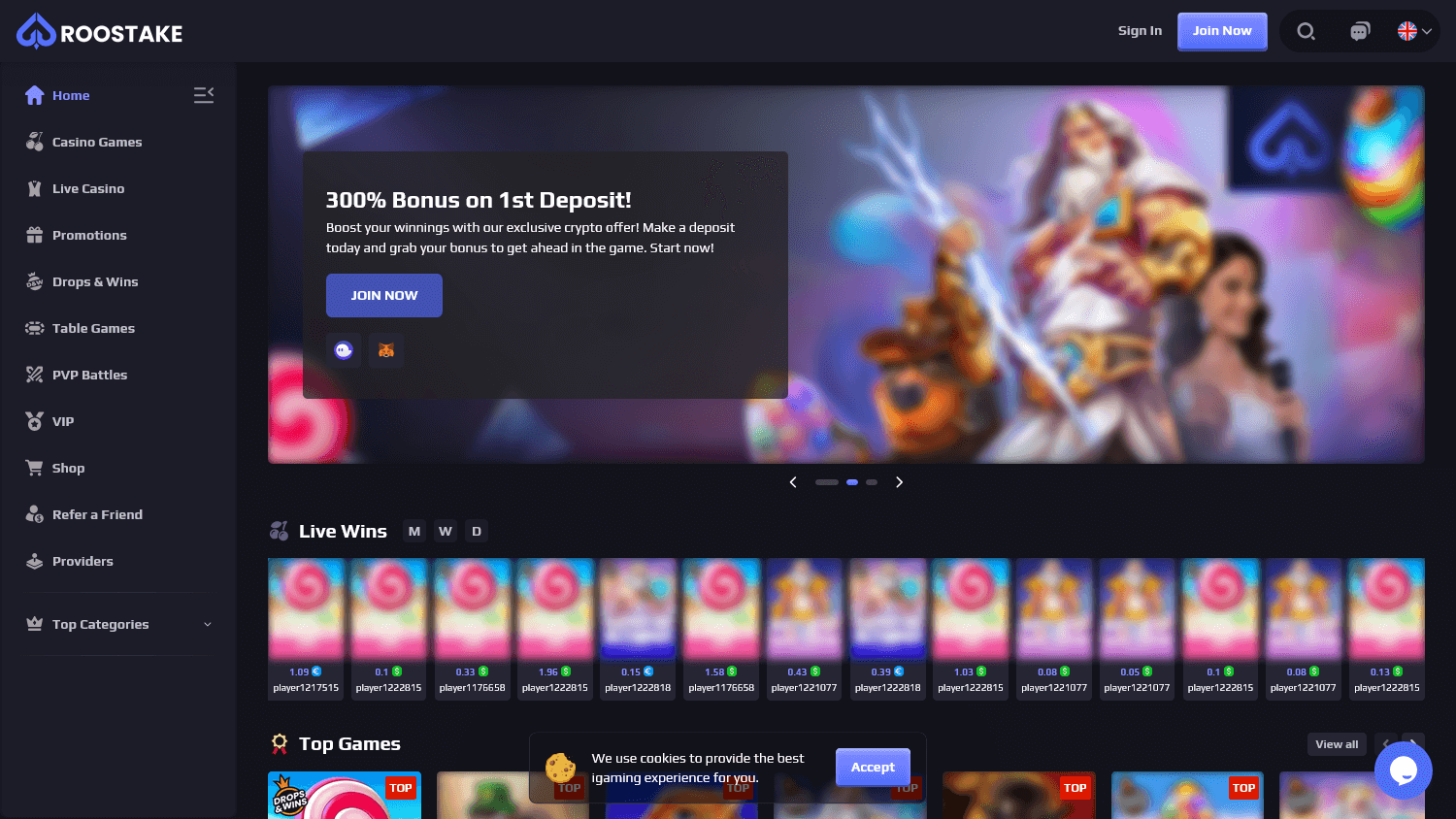 roostake_casino_homepage_desktop