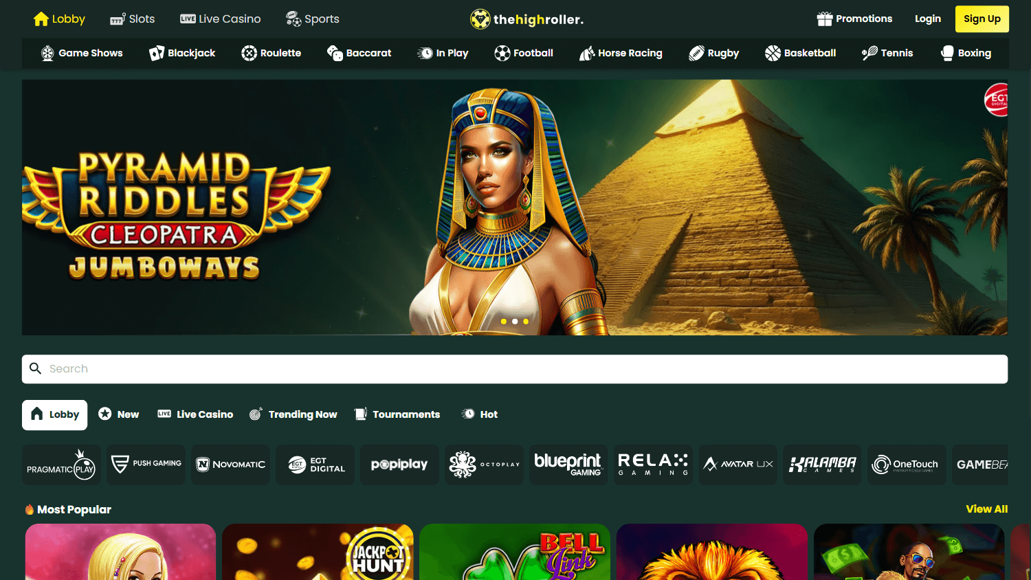 thehighroller_casino_homepage_desktop
