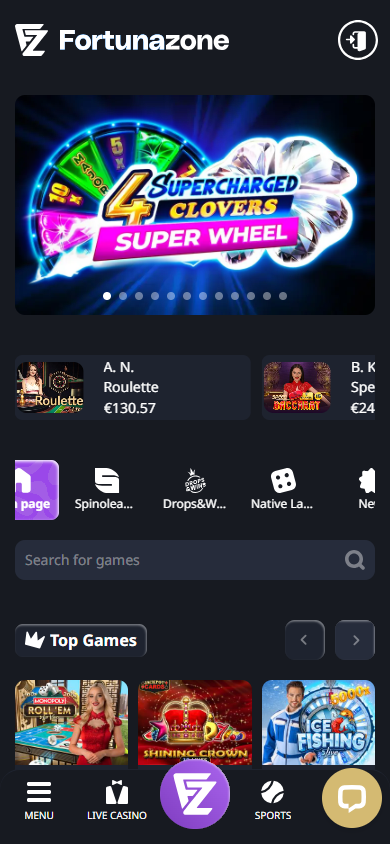 Fortunazone_Casino_homepage_mobile