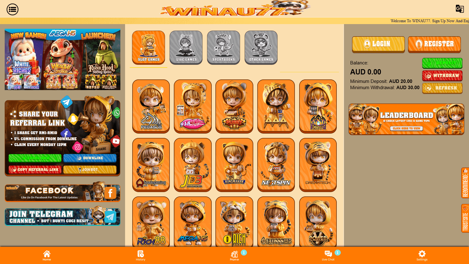 winau77_casino_homepage_desktop