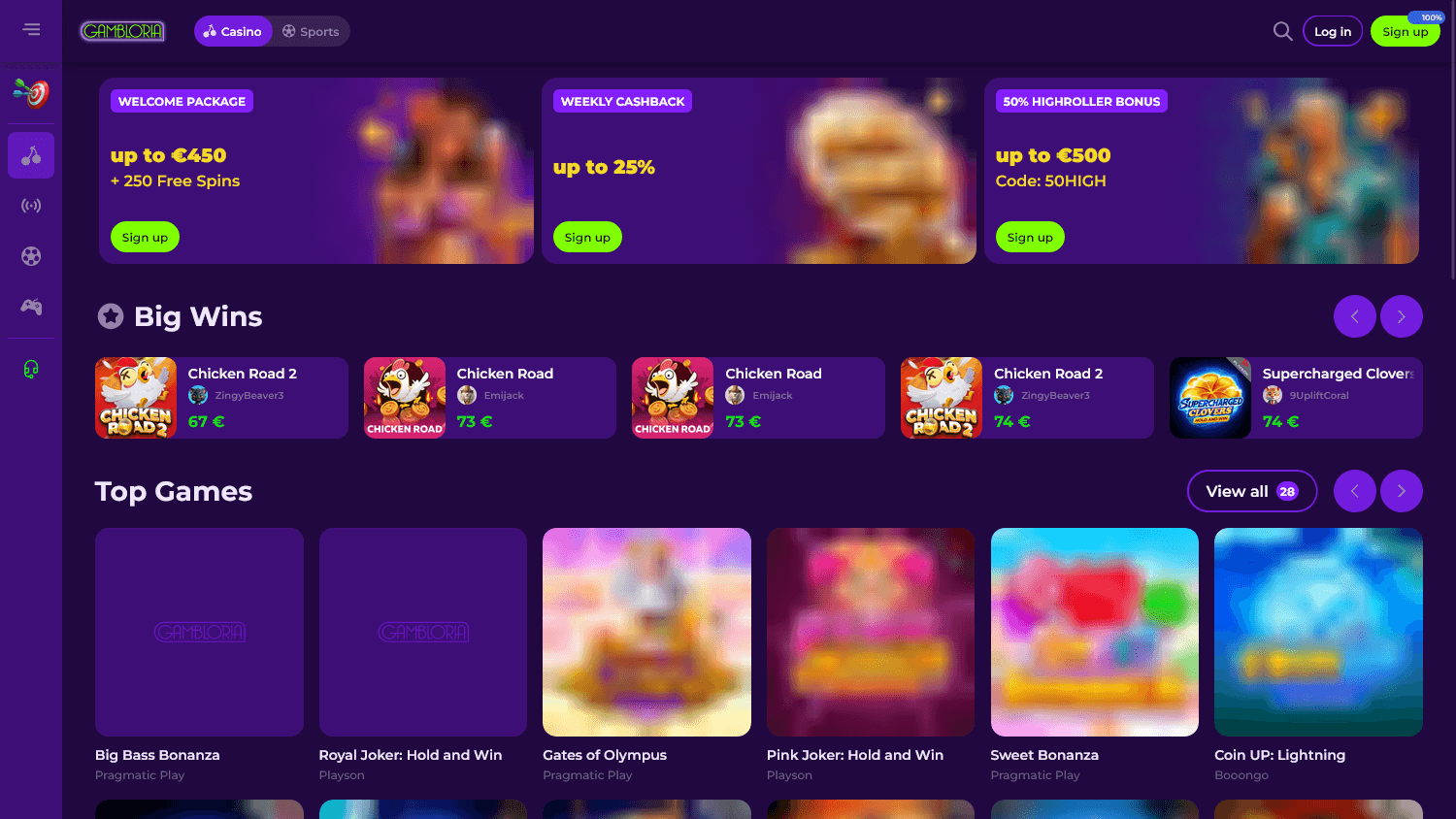 gambloria_casino_homepage_desktop
