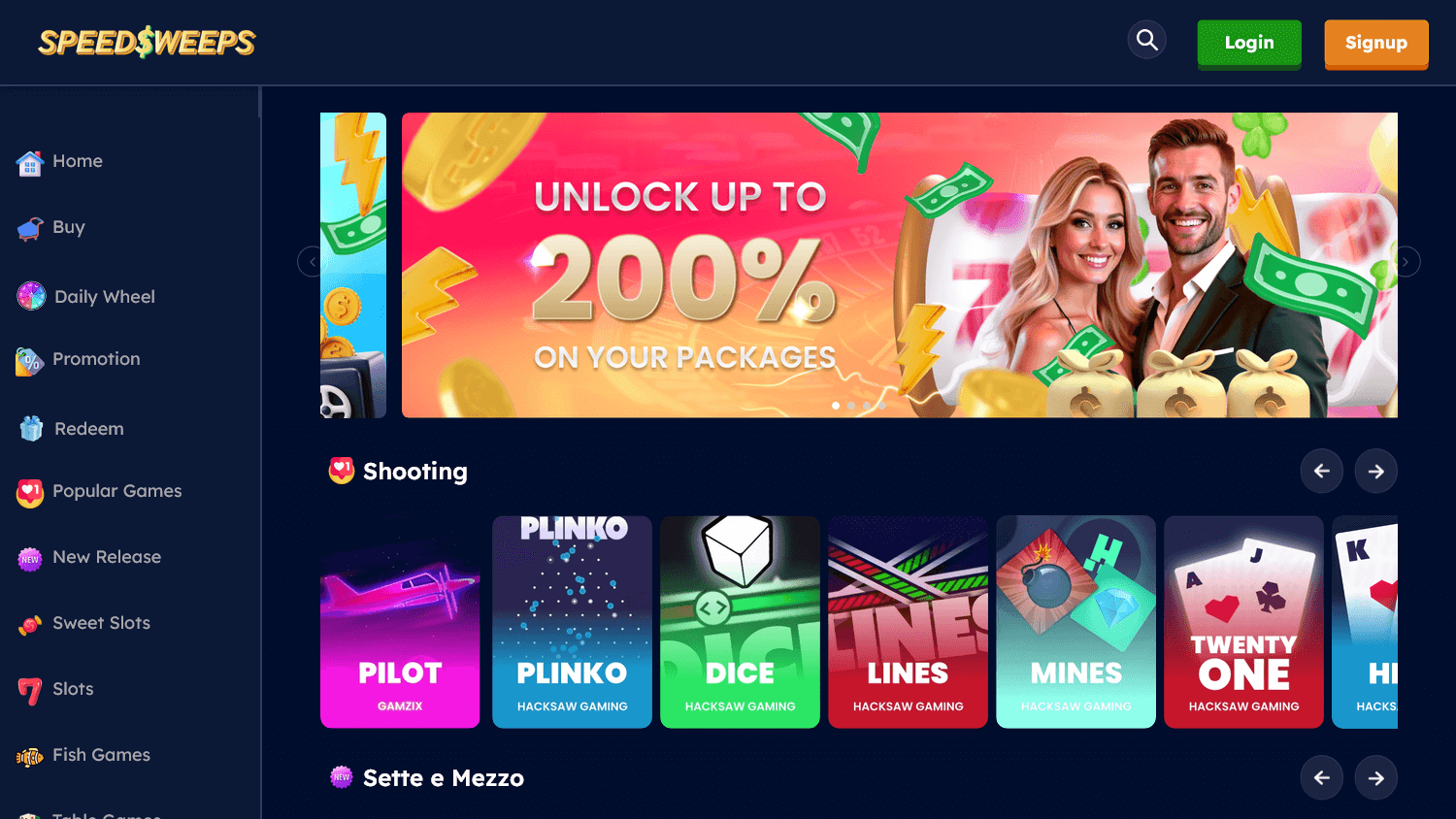 speedsweeps_casino_homepage_desktop
