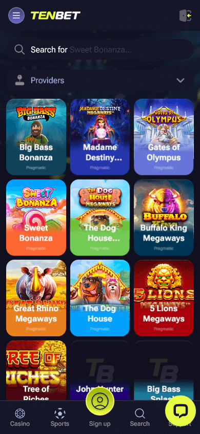 tenbet_casino_game_gallery_mobile