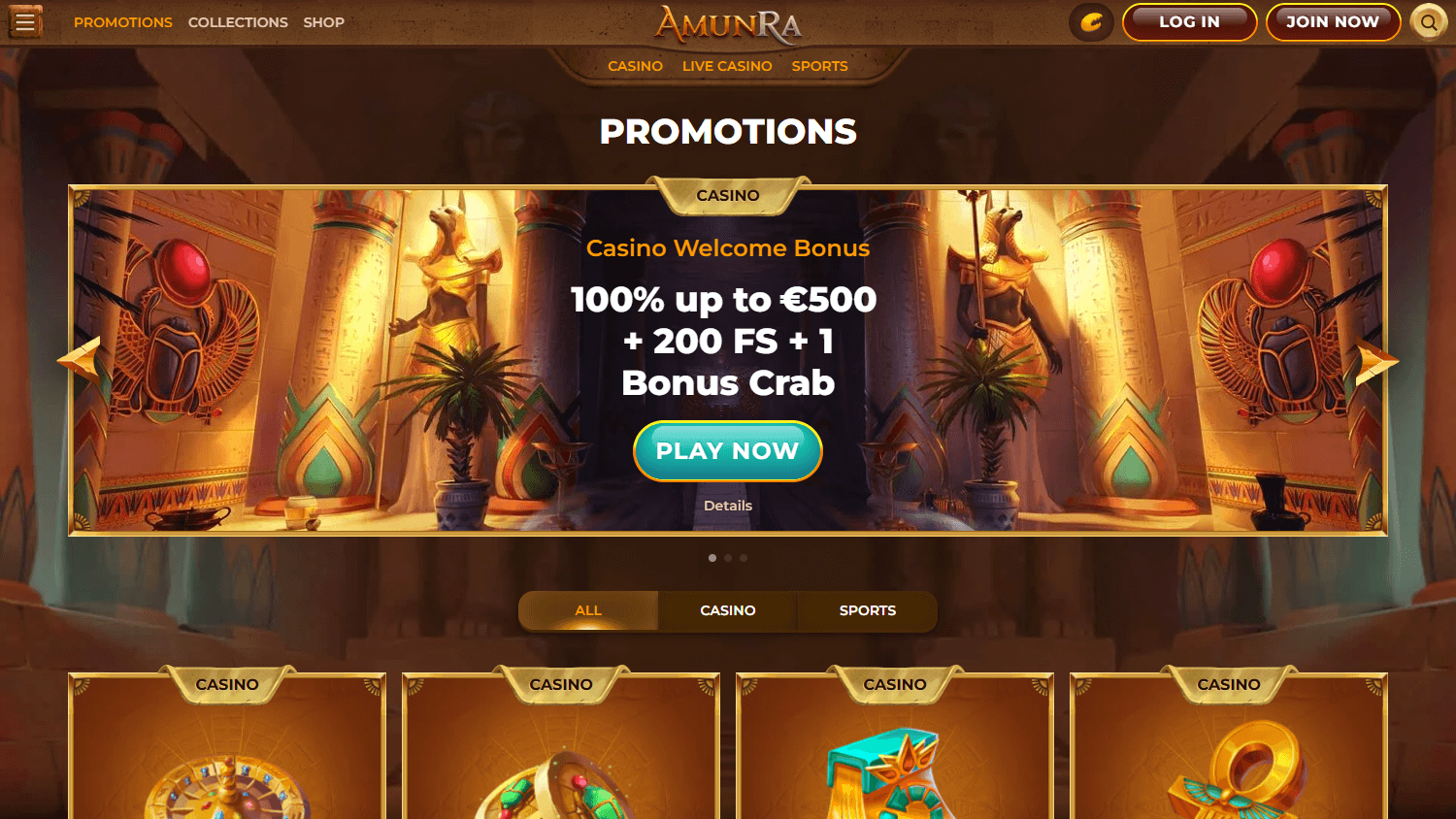 AmunRa Casino Promóciók