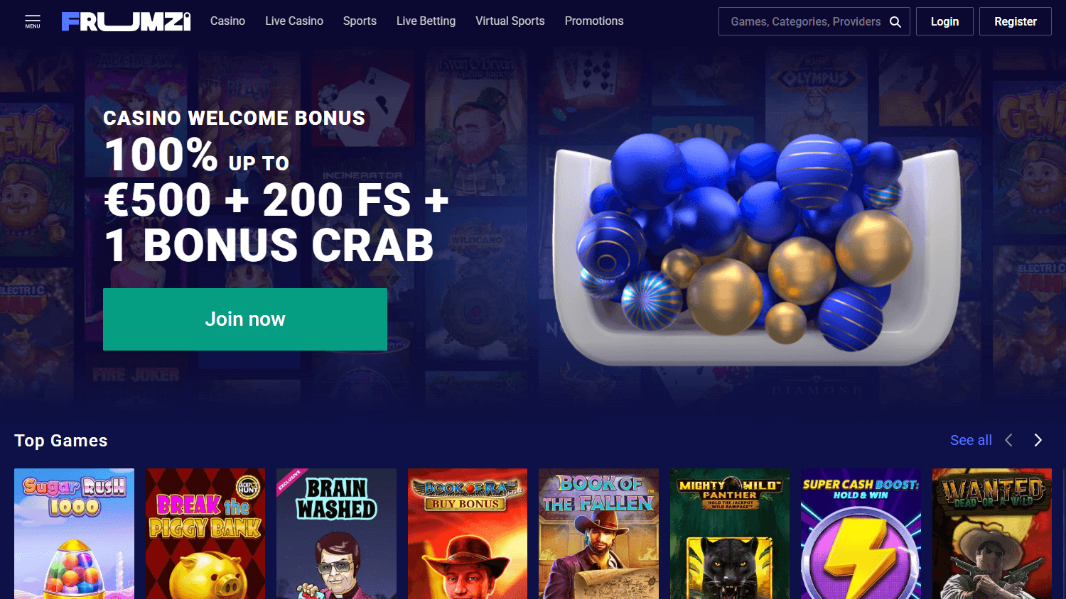 Frumzi_Casino_homepage_desktop