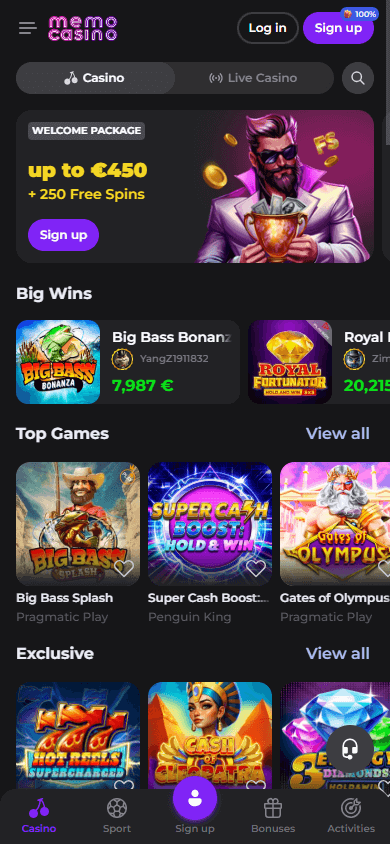 affidabile Memo Casino bonus vip promozione