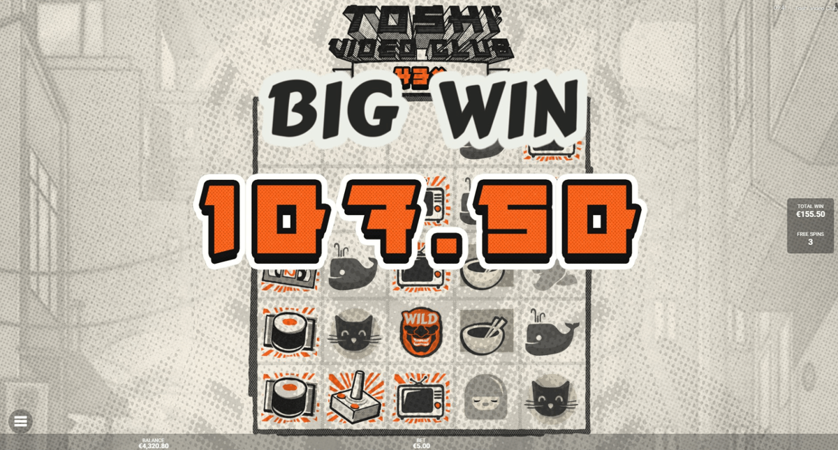 Toshi Video Club big win