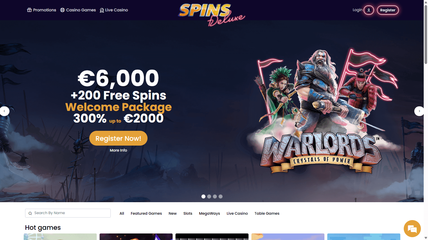 Spins_Deluxe_Casino_homepage_desktop