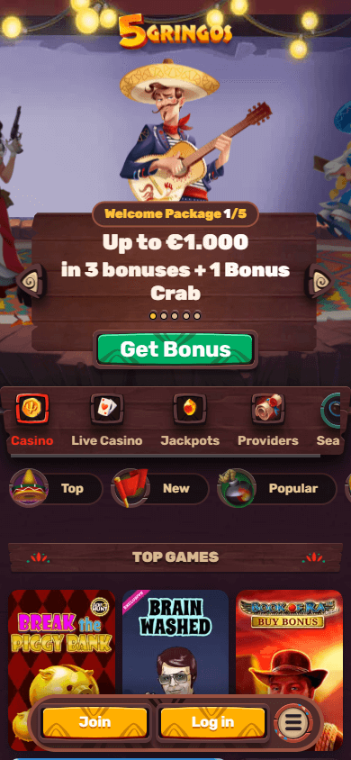 5Gringo Casino auf dem Handy