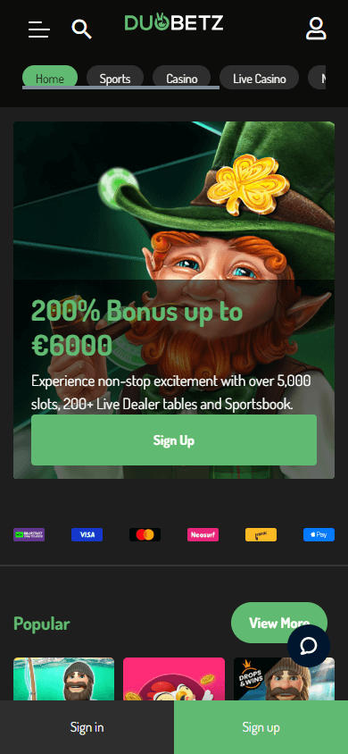 duobetz_casino_homepage_mobile