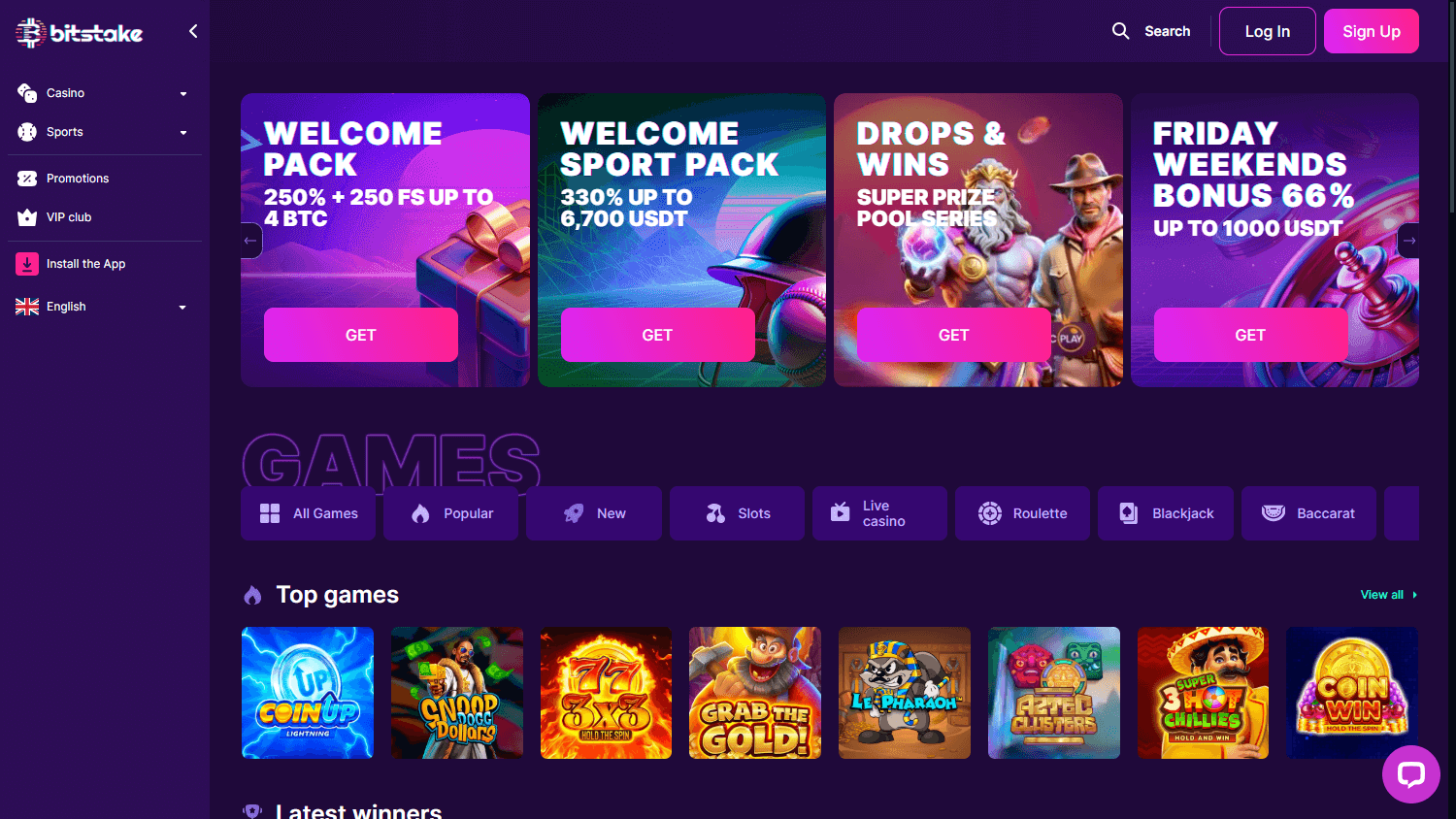 bitstake_casino_homepage_desktop