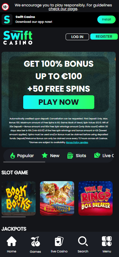 swift_casino_homepage_mobile