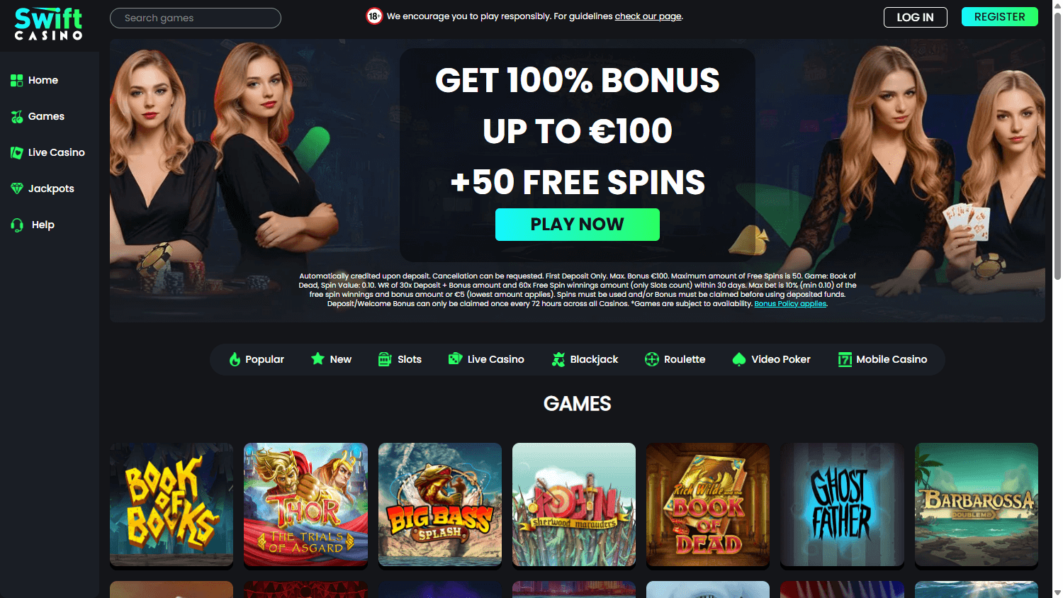 migliore Swift Casino giri bonus offerta