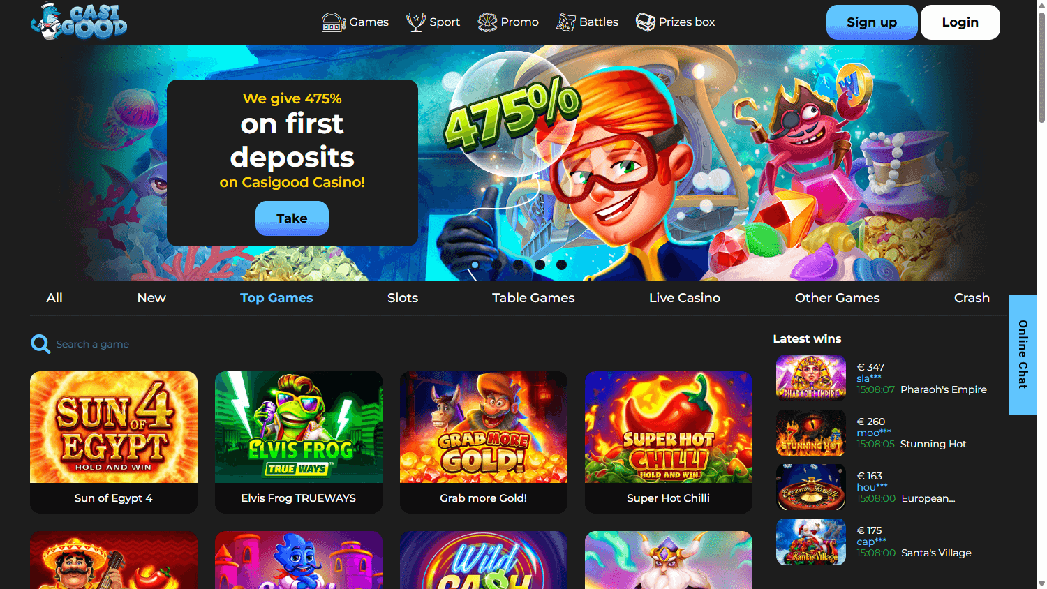 Casigood_Casino_homepage_desktop